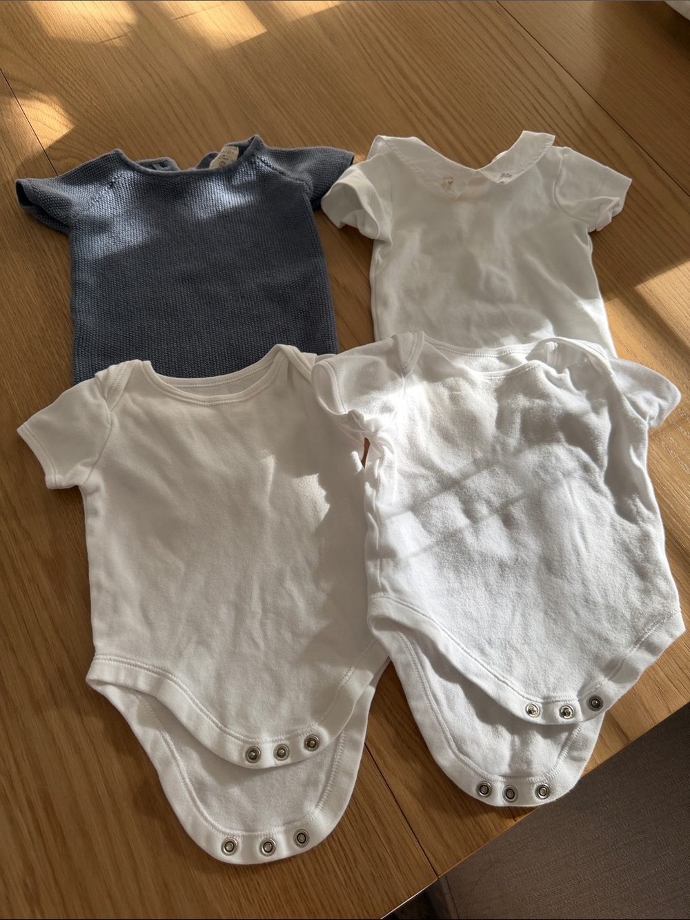 4 baby 3-6 month onesies 100% cotton
